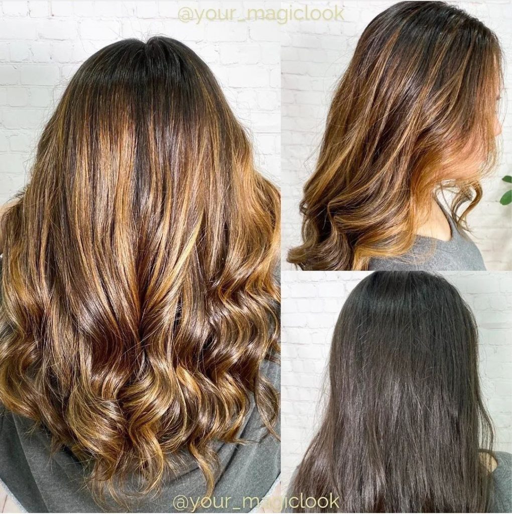 Balayage color natural hair