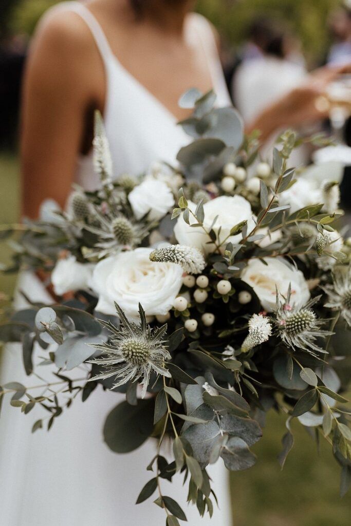 Amy's stunning White & Green Bouquet for her beautiful Wedding at Middleton Lodge