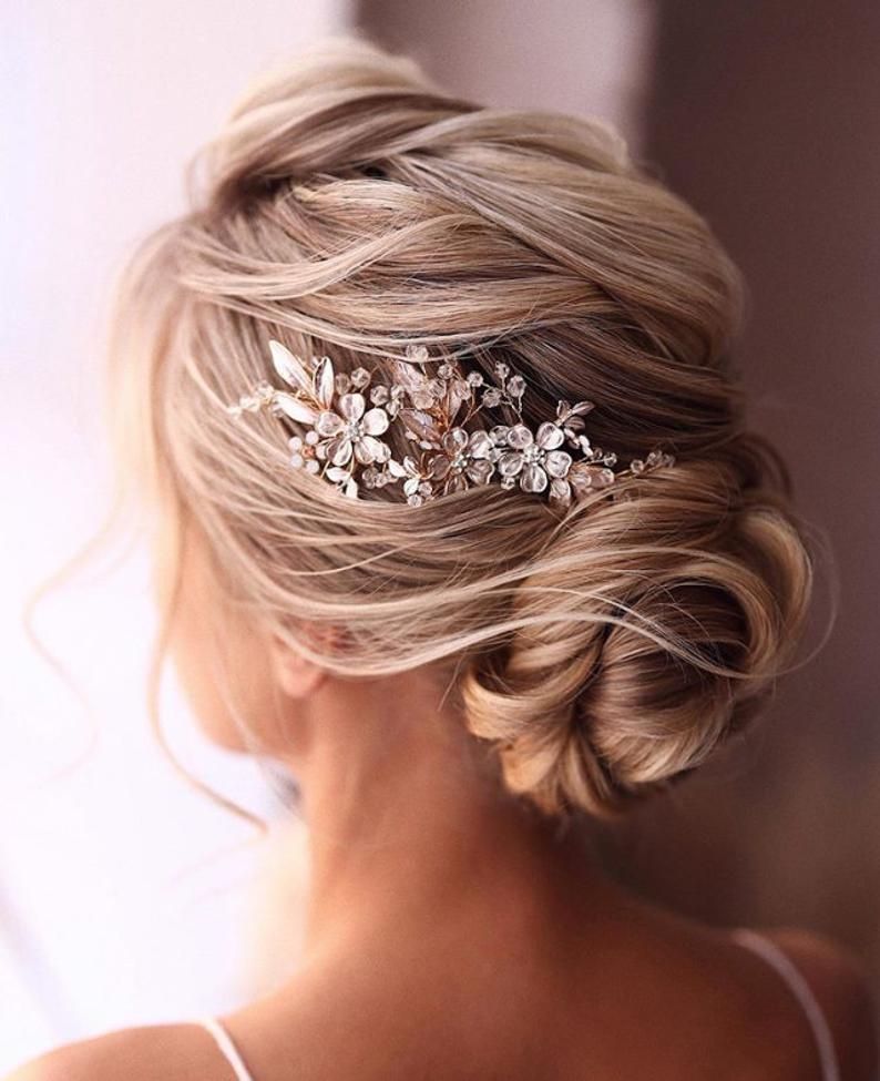 Bridal hair comb rose gold Wedding Hair Comb Crystal Hair Comb wedding hair comb Bridal headpiece Bridal hair piece gold rose gold
