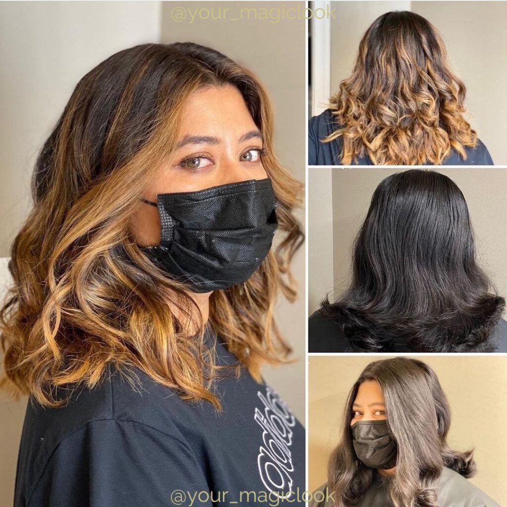Balayage and hairstyle color coloring